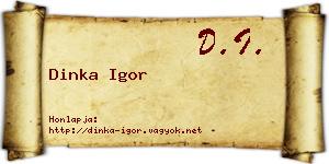 Dinka Igor névjegykártya